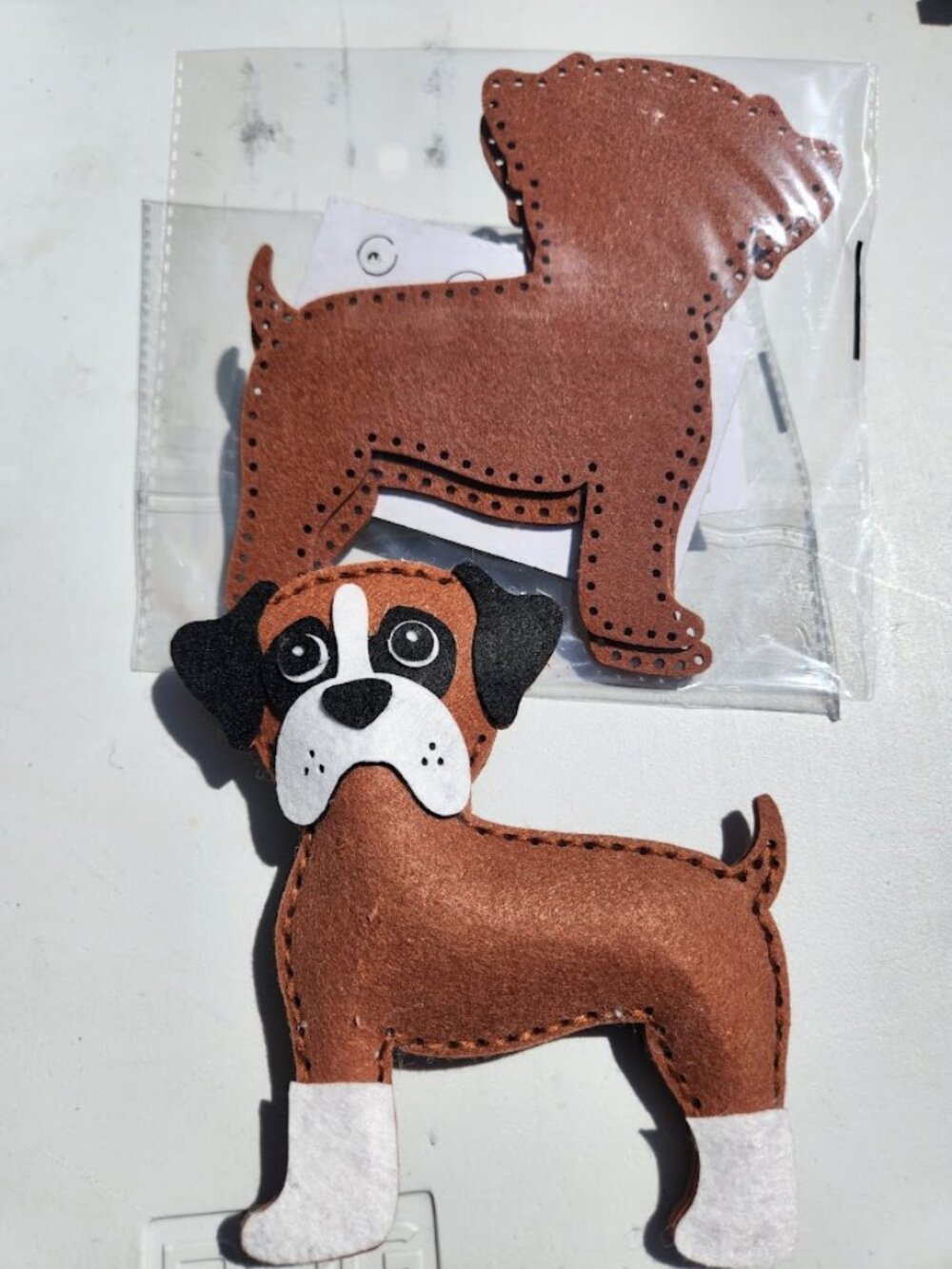 New Boxer Dog Puppy Craft Kit Sewing Kit Felt Project Felts DIY Crafting Art  Fe
